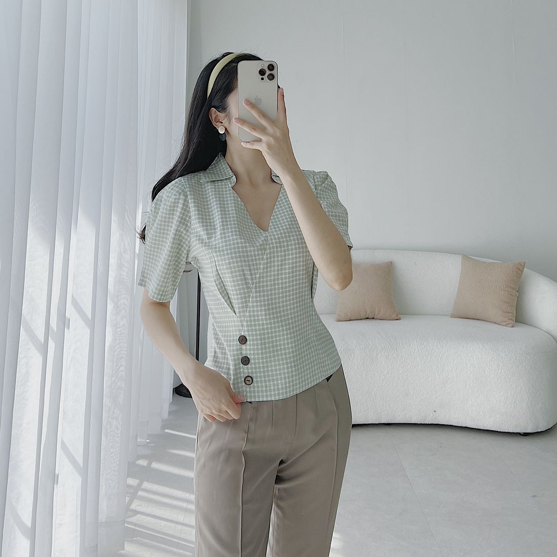 Quần công sở nữ cạp cao ống xẻ thời trang Eden - Q014