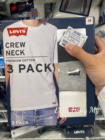  Set 3 áo thun nam cổ tròn tay ngắn Levi's Men's Crew Neck Premium Cotton 