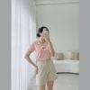 Áo thun nữ tay ngắn cổ tròn thời trang Eden thêu chữ - AT090
