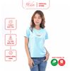 Áo thun nữ tay ngắn cổ tròn thời trang Eden thêu chữ - AT090
