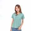 Áo thun nữ tay ngắn cổ tròn thời trang Eden thêu chữ - AT101