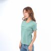 Áo thun nữ tay ngắn cổ tròn thời trang Eden thêu chữ - AT101