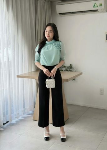 Áo công sở cổ lọ thời trang Eden - ASM263 