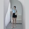 Áo thun nữ tay ngắn cổ tròn thời trang Eden thêu chữ - AT099
