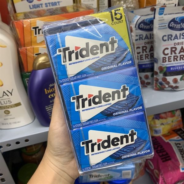Kẹo cao su singum không đường Trident nội địa Mỹ