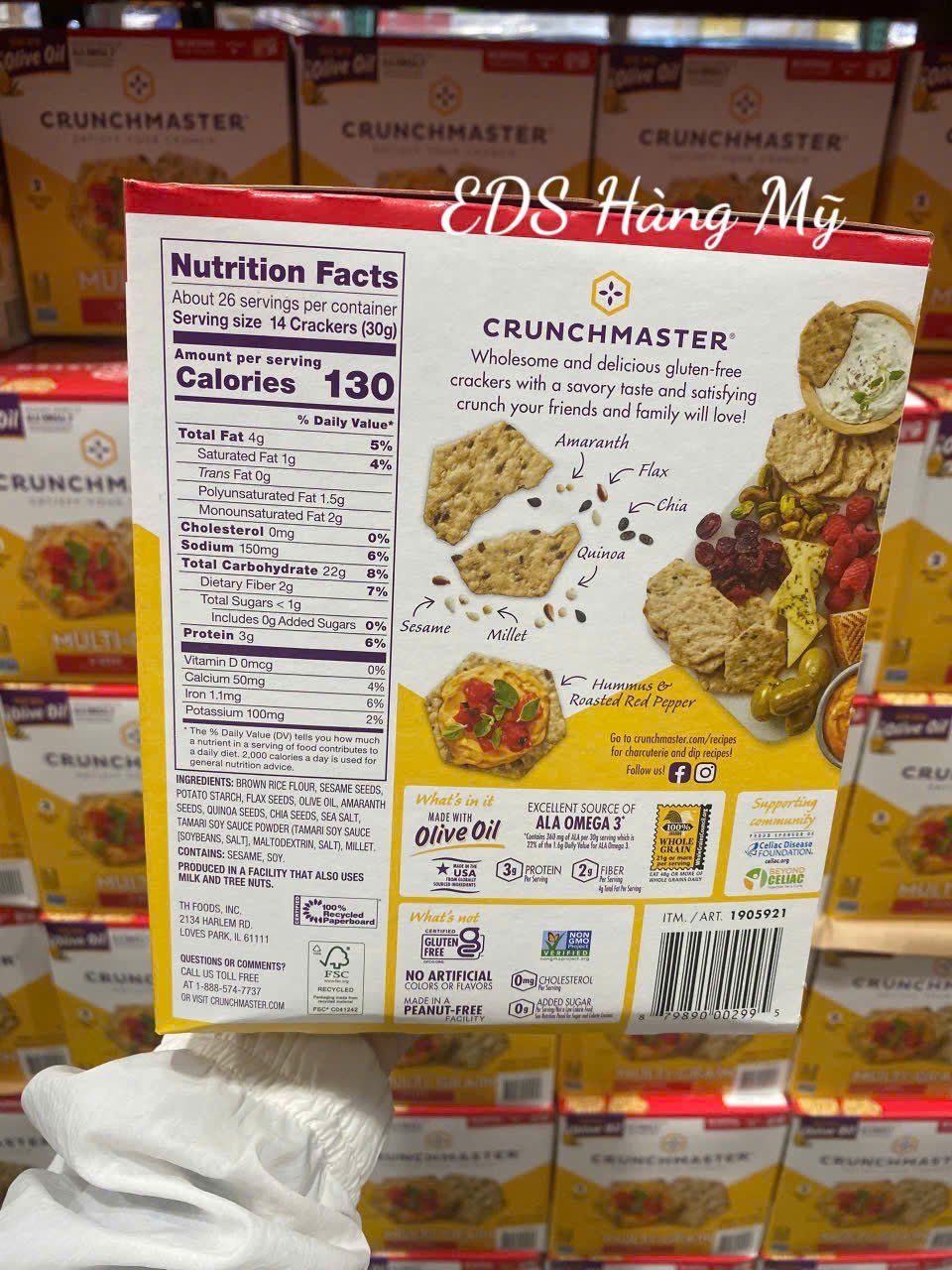 Bánh quy ngũ cốc ăn kiêng Crunchmaster Multi Grain Baked Crackers