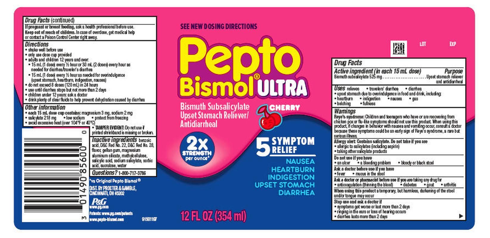 Siro hỗ trợ điều trị tiêu hóa, dạ dày Pepto Bismol – Chai 354ml