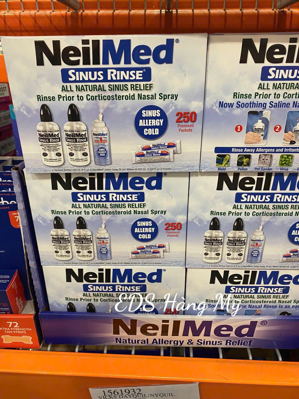 Bộ rửa mũi NeilMed Sinus Rinse (gồm 2 bình rửa + 250 gói muối + 1 chai xịt mũi Neilmed)