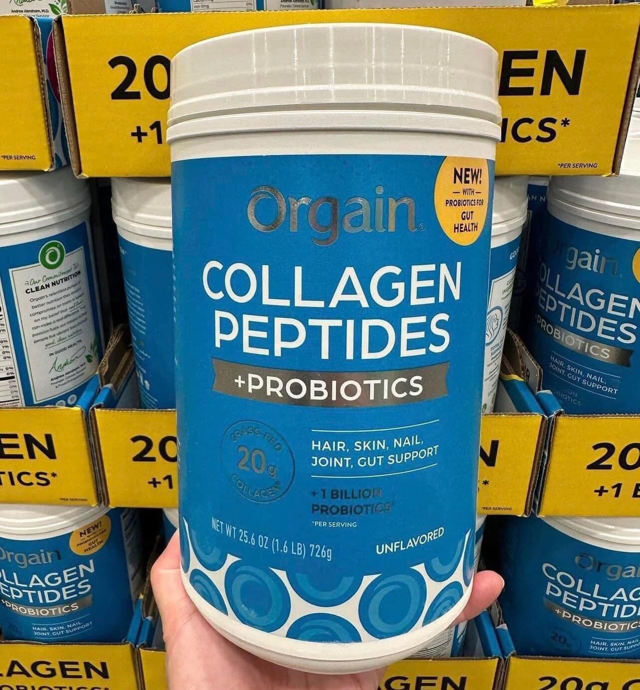 Bột bổ sung Collagen Orgain Collagen Peptides + Probiotics