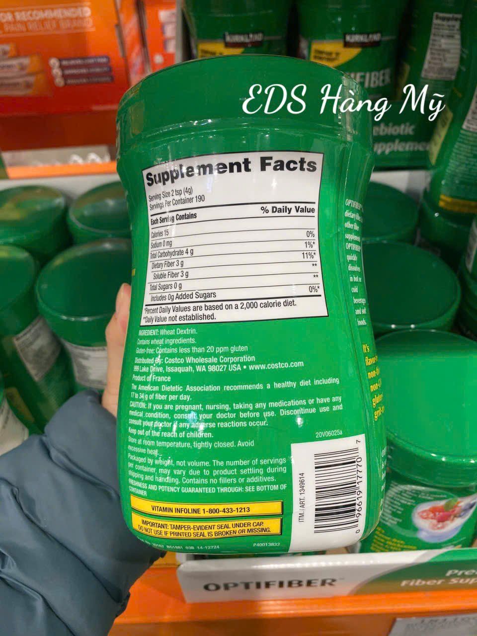 Bột hòa tan bổ sung chất xơ Kirkland Optifiber