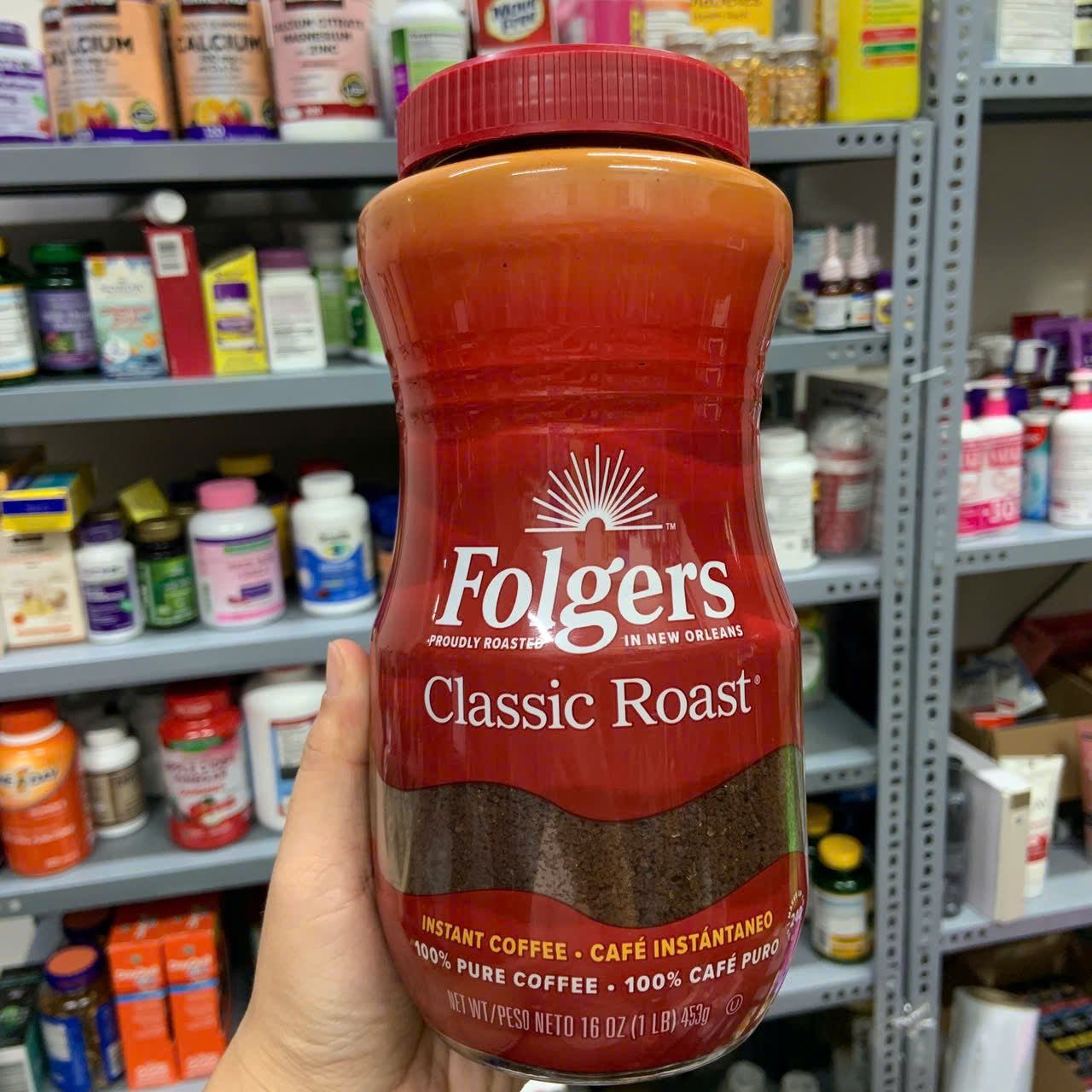 Cà phê hòa tan nguyên chất Folgers Classic Roast Instant Coffee