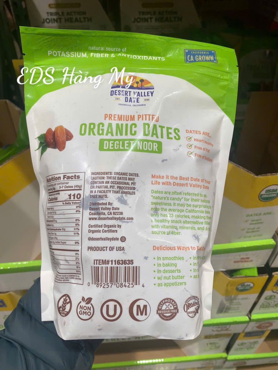 Chà là sấy dẻo Dates Organic Deglet Noor