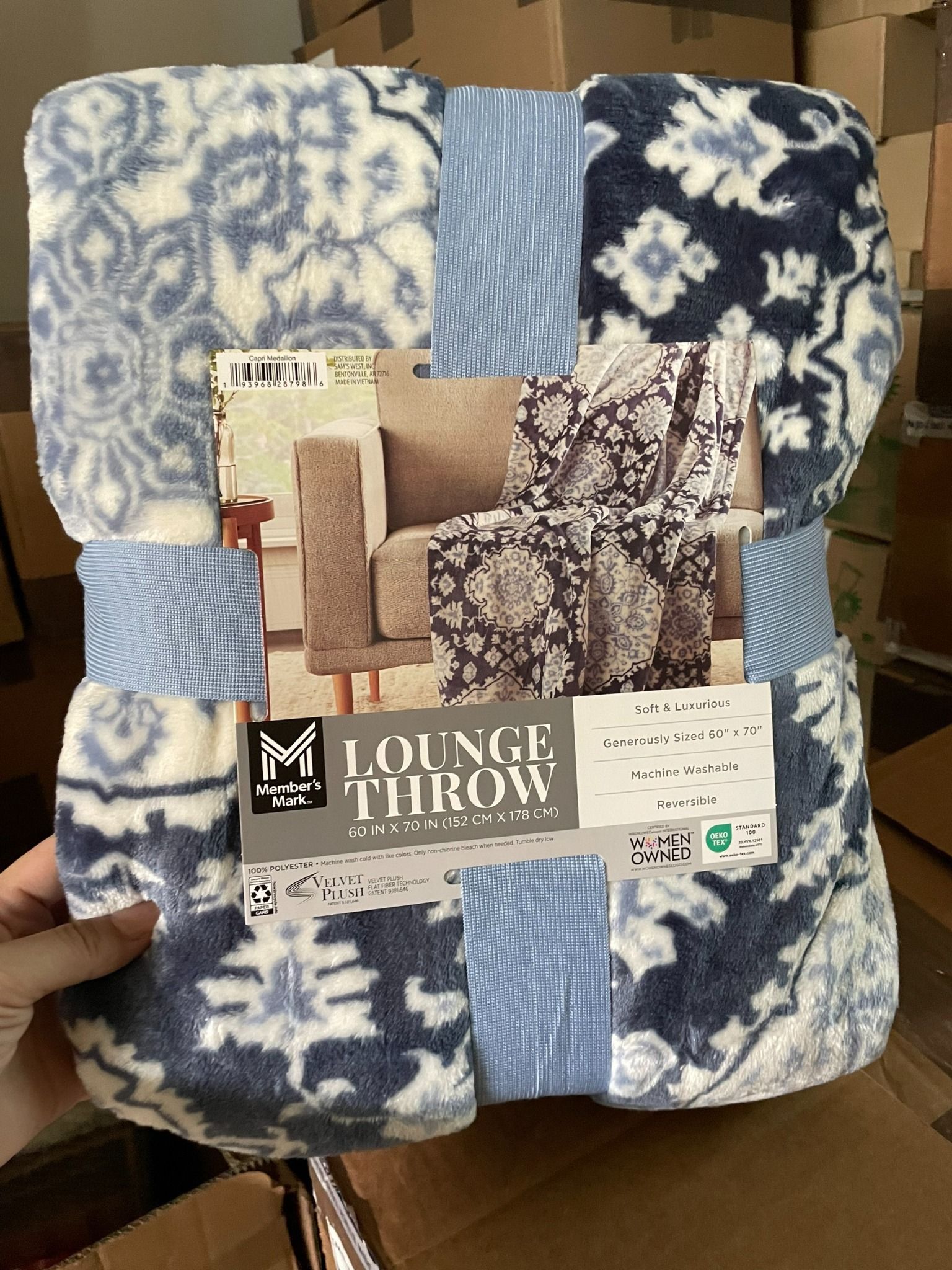 Chăn mền Member's Mark Lounge Throw EDS Hàng Mỹ