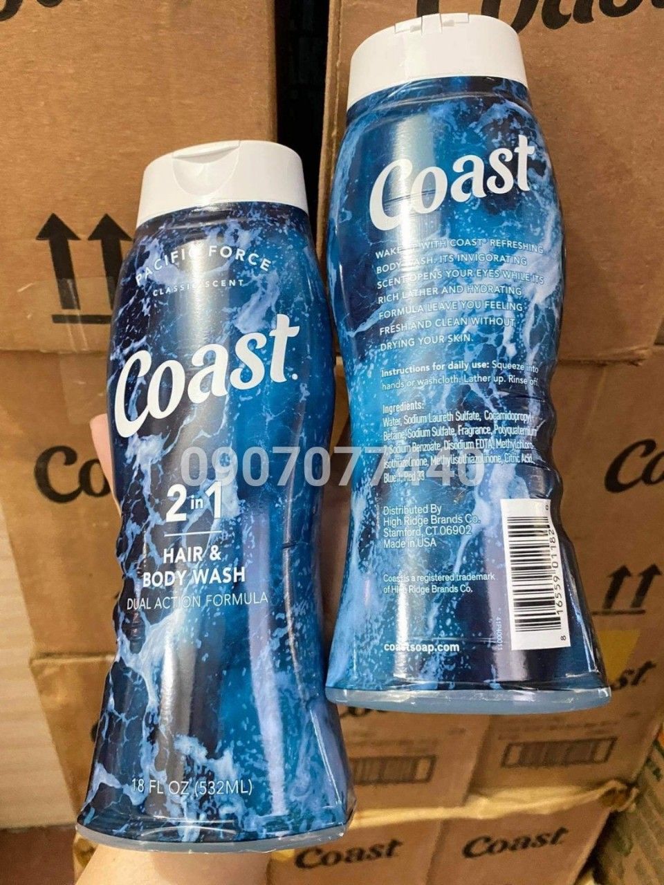Sữa tắm gội toàn thân Coast 2 in 1 Hair & Body Wash dành cho nam - 532ml