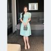 Đầm công sở chữ a cổ vest cách điệu thời trang Eden - D514
