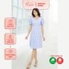 Đầm công sở họa tiết caro thời trang Eden - D449