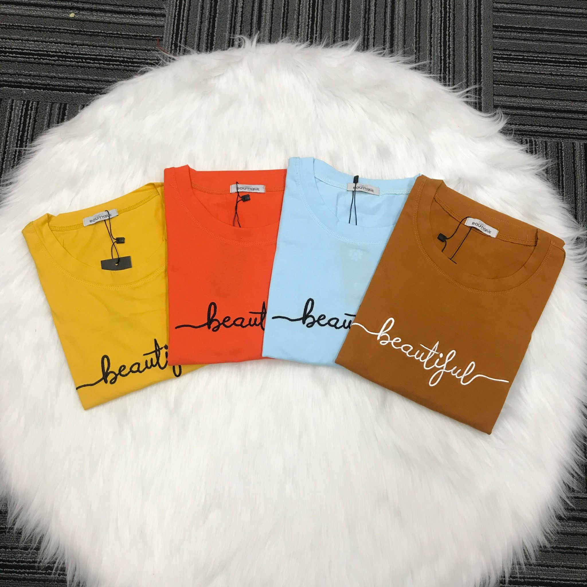 (Phom dưới 55kg) Đồ bộ nữ Eden phom rộng thun cotton thêu chữ - DB007