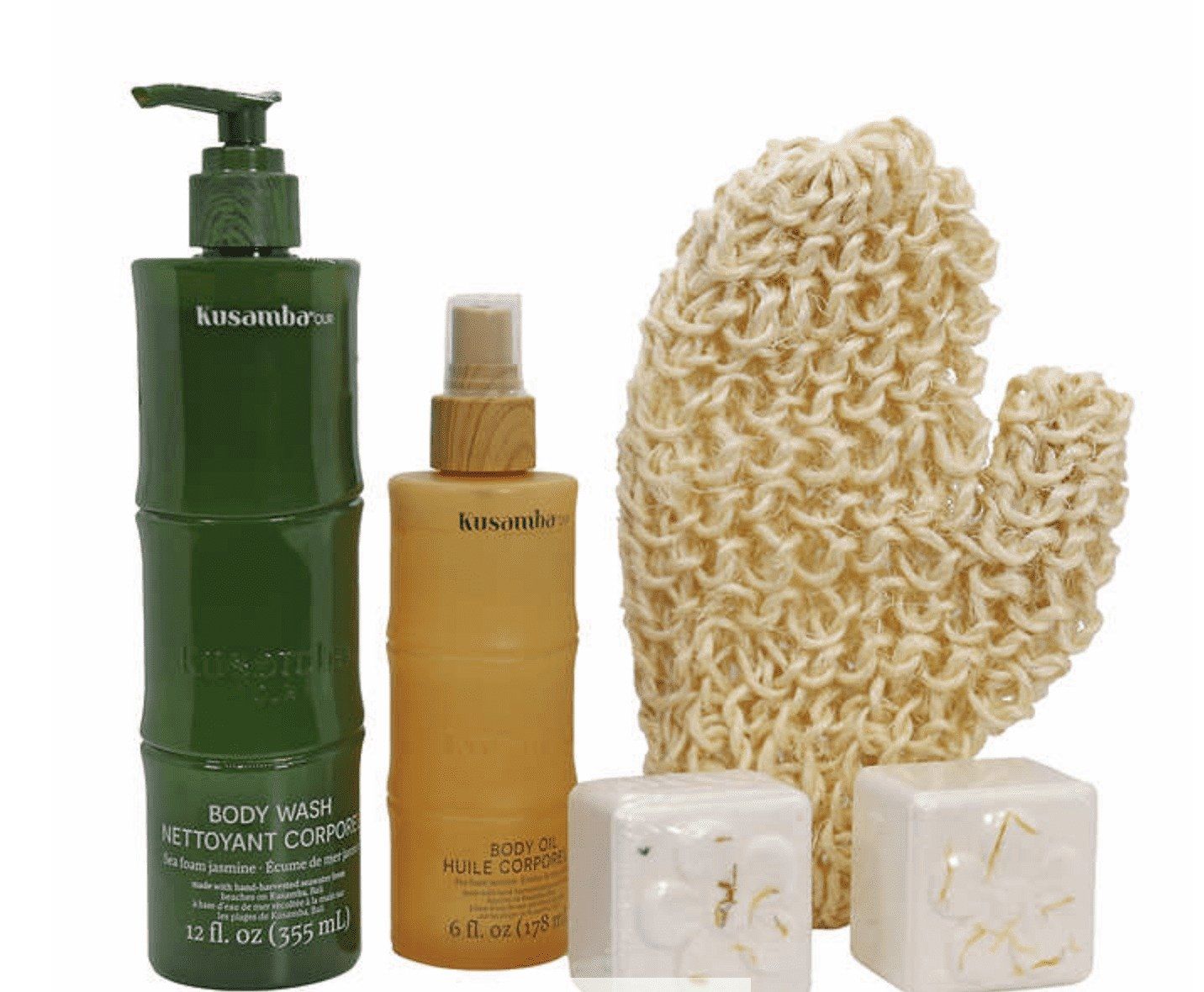 Bộ sữa tắm và xịt dưỡng thể Kusamba by QUR Scented Body Care Collection Set Sea Foam Jasmine
