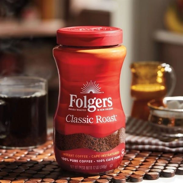 Cà phê hòa tan nguyên chất Folgers Classic Roast Instant Coffee