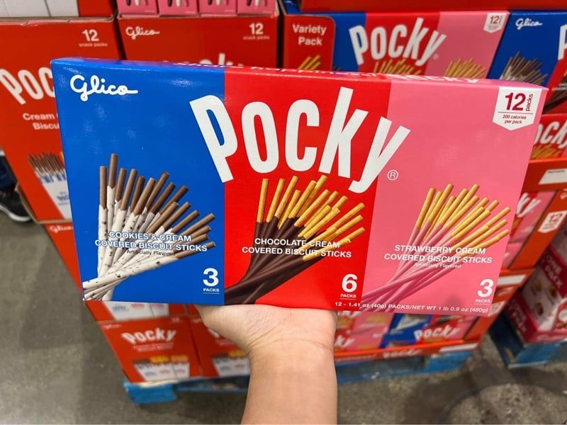 Bánh que Glico Pocky mix 3 vị của Mỹ - Hộp 480gr