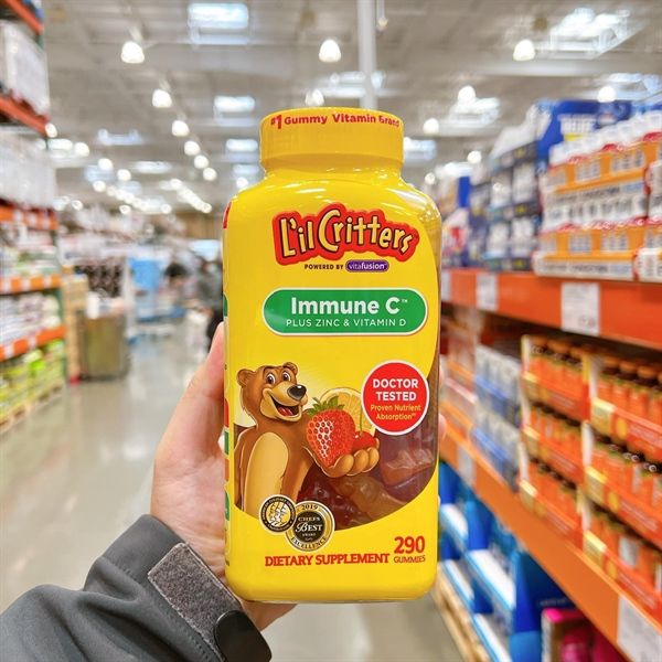 Kẹo dẻo bổ sung vitamin C và tăng sức đề kháng L’il Critters Immune C - 190 viên