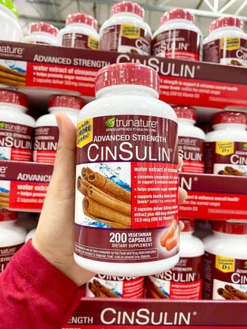  Viên uống hỗ trợ cân bằng đường huyết từ vỏ quế Trunature Advanced Strength CinSulin - Lọ 200 viên 