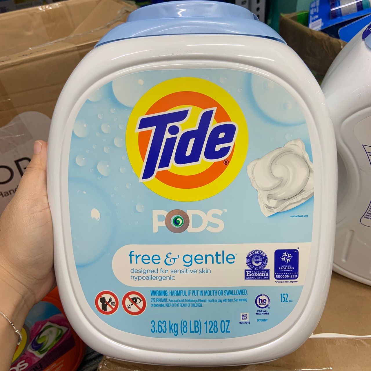 Viên giặt xả không mùi dịu nhẹ không gây kích ứng Tide Pods Free & Gentle