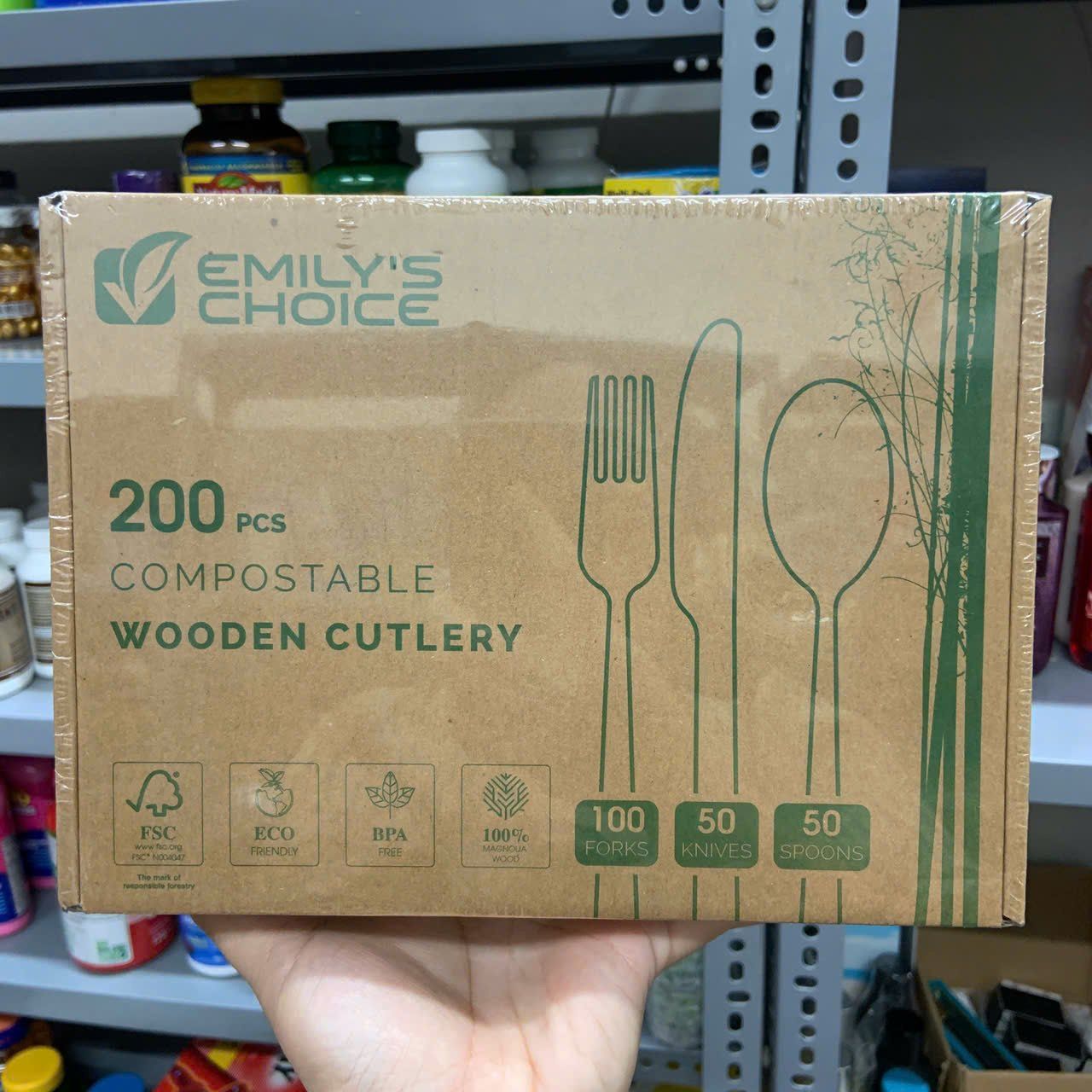 Hộp dao, thìa, nĩa dùng một lần Emily's Choice Compostable