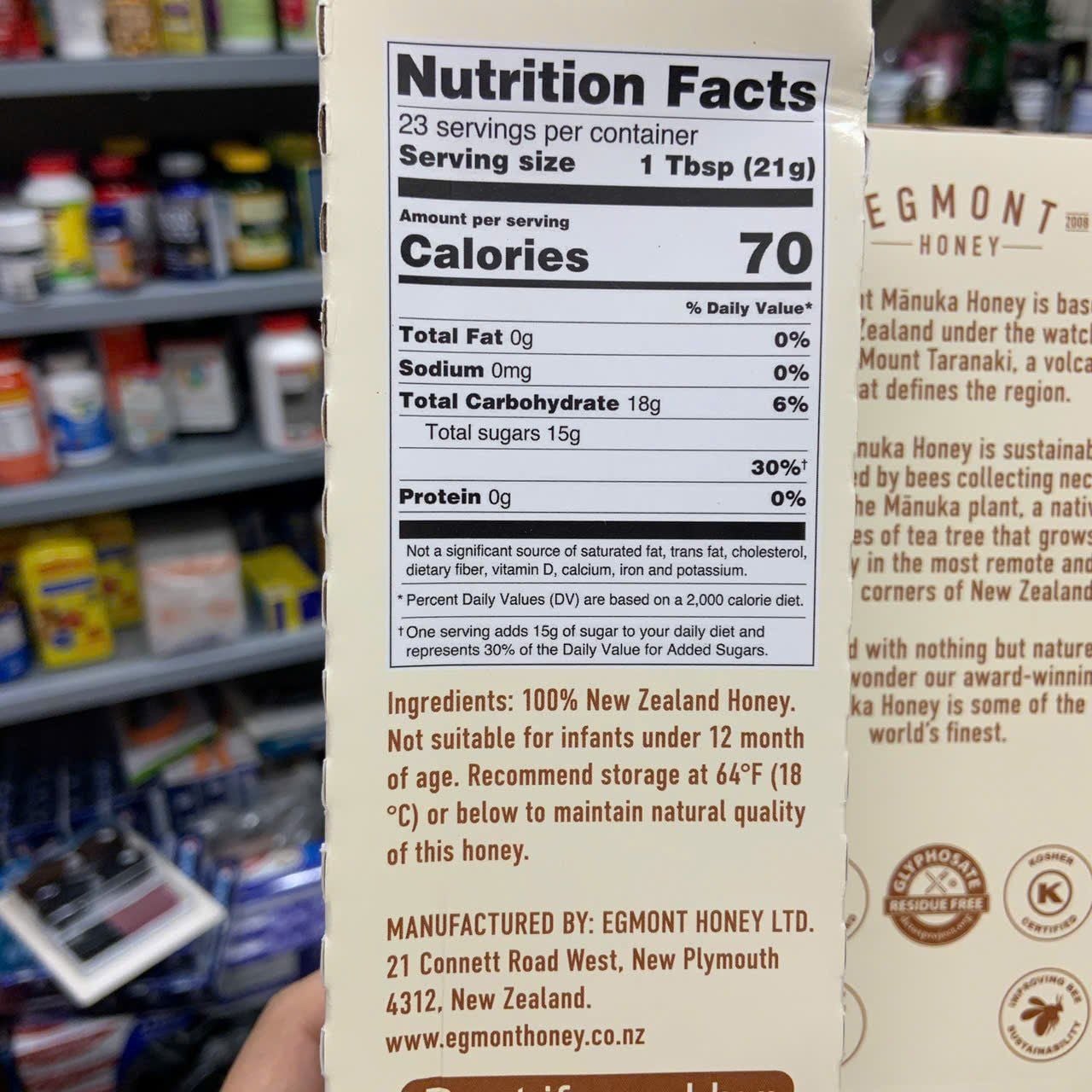 Mật ong thượng hạng Egmont Honey Manuka Honey