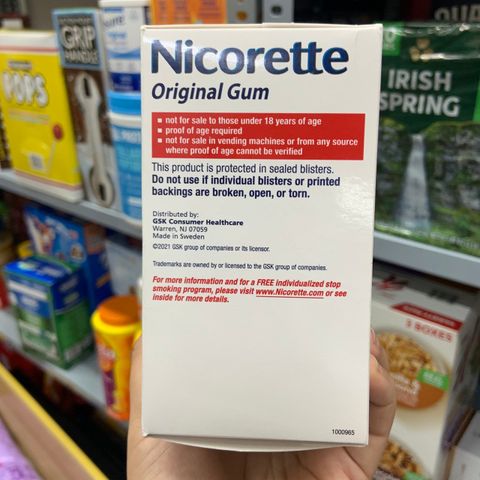  Kẹo cao su hỗ trợ cai thuốc lá Nicorette 