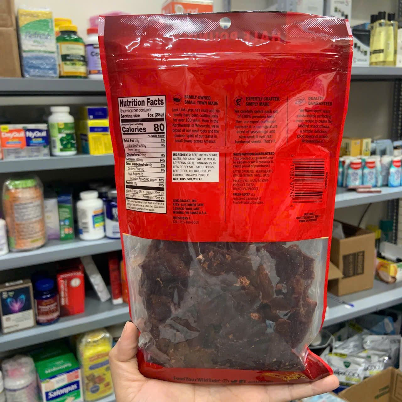 Khô bò tẩm vị teriyaki Jack Link's Beef Jerky