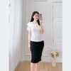 Áo kiểu nữ công sở cổ vuông tay ngắn phối hoa thời trang Eden - ASM239