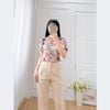 Áo kiểu nữ dáng suông công sở họa tiết hoa 3d thời trang Eden - ASM249