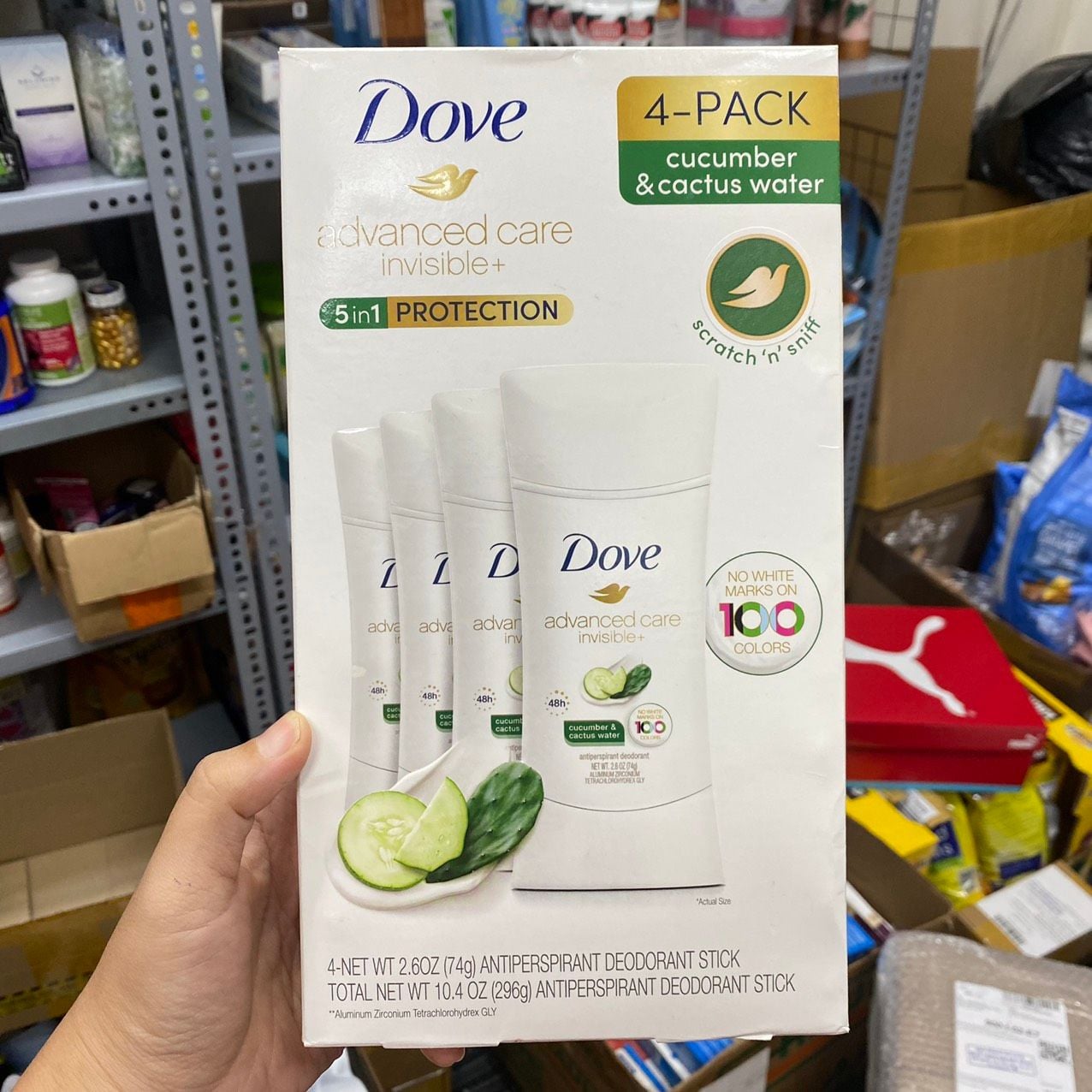 Lăn khử mùi dạng sáp Dove Advanced Care Cucumber & Cactus Water