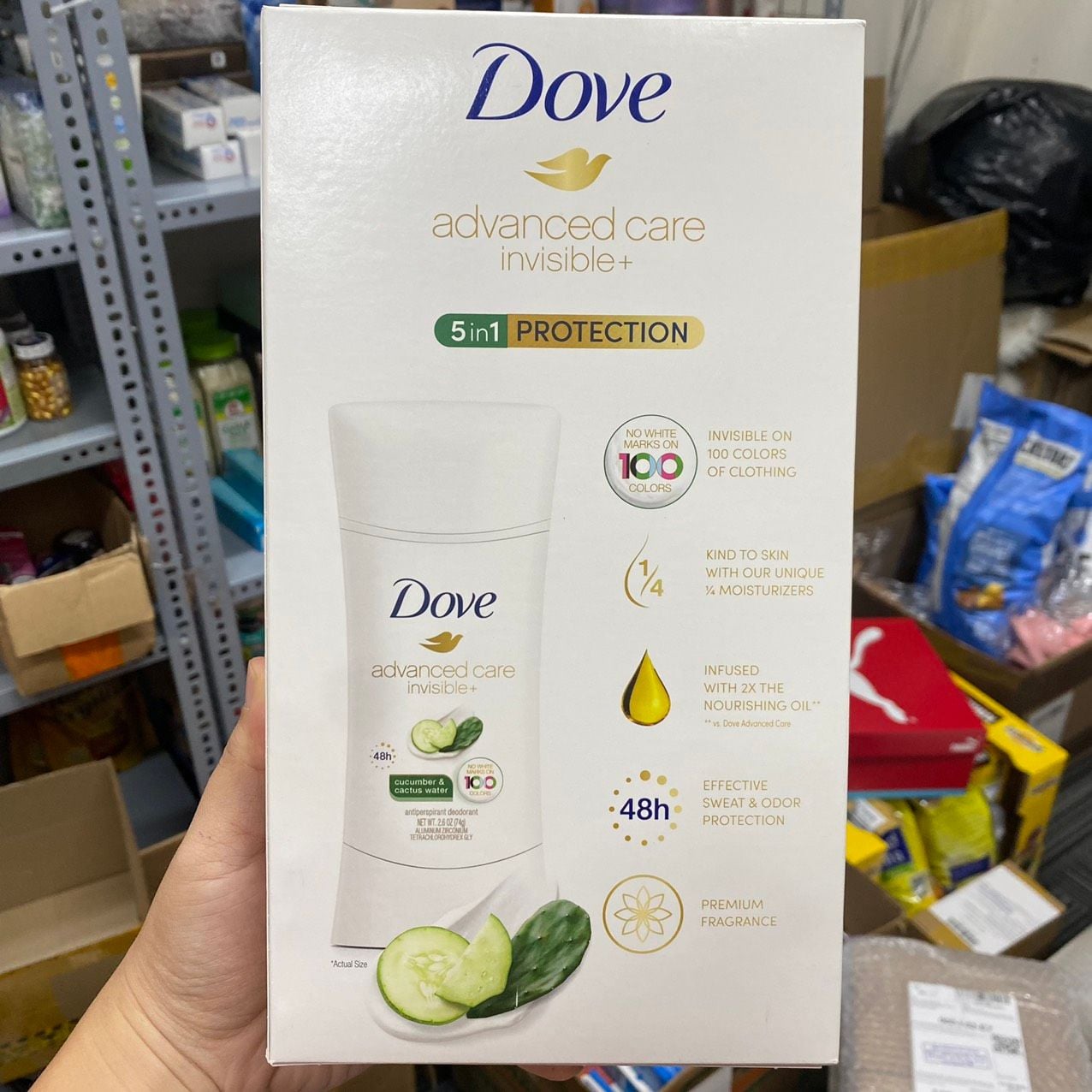 Lăn khử mùi dạng sáp Dove Advanced Care Cucumber & Cactus Water