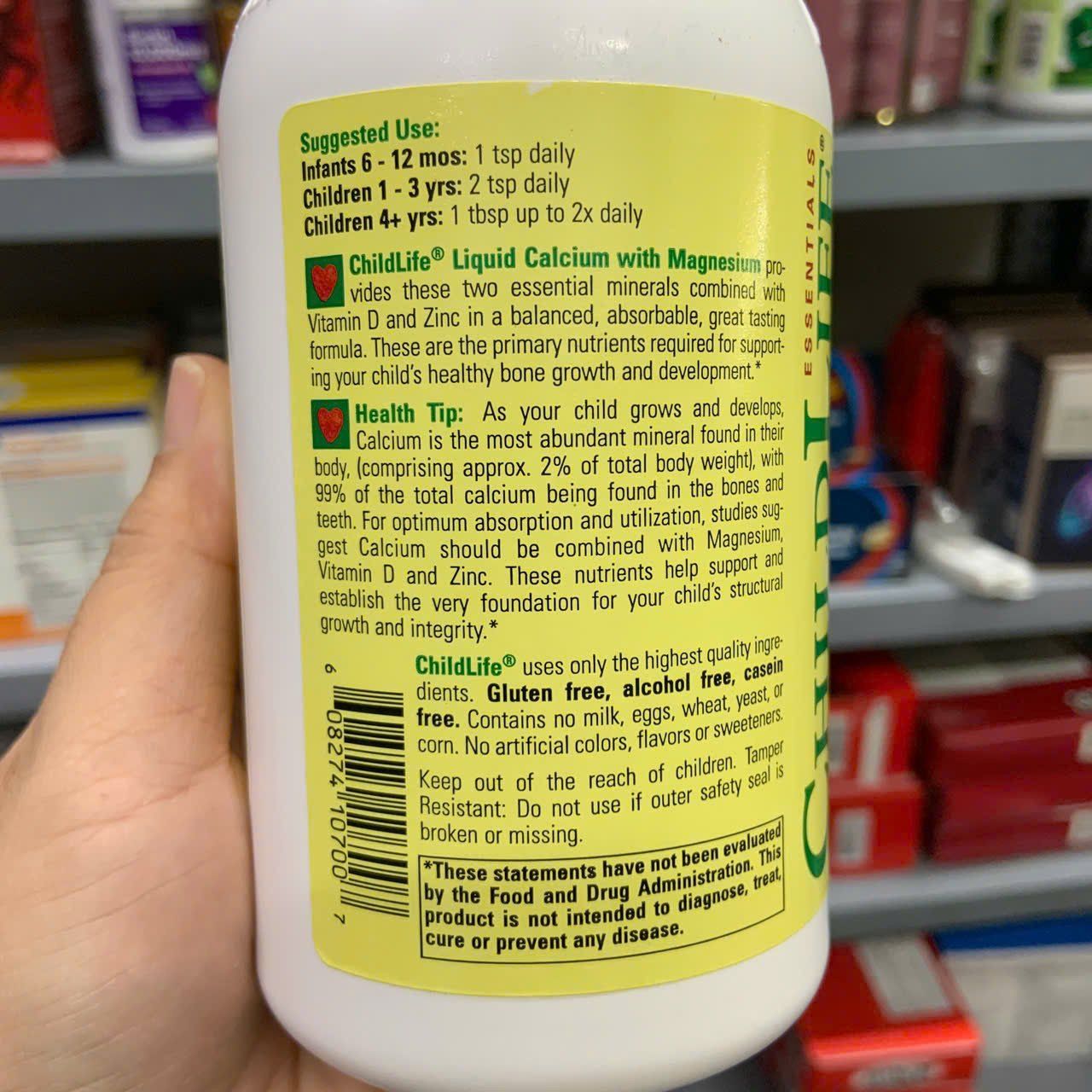 Siro bổ sung canxi, magiê và vitamin D cho trẻ Child Life Liquid Calcium and Magnesium