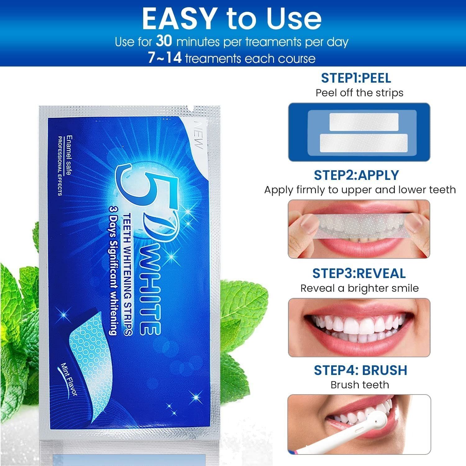 Miếng dán trắng răng 5D White Teeth Whitening Strips