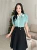 Áo kiểu công sở nữ tính form eo cổ nhúng bèo thời trang Eden - ASM254