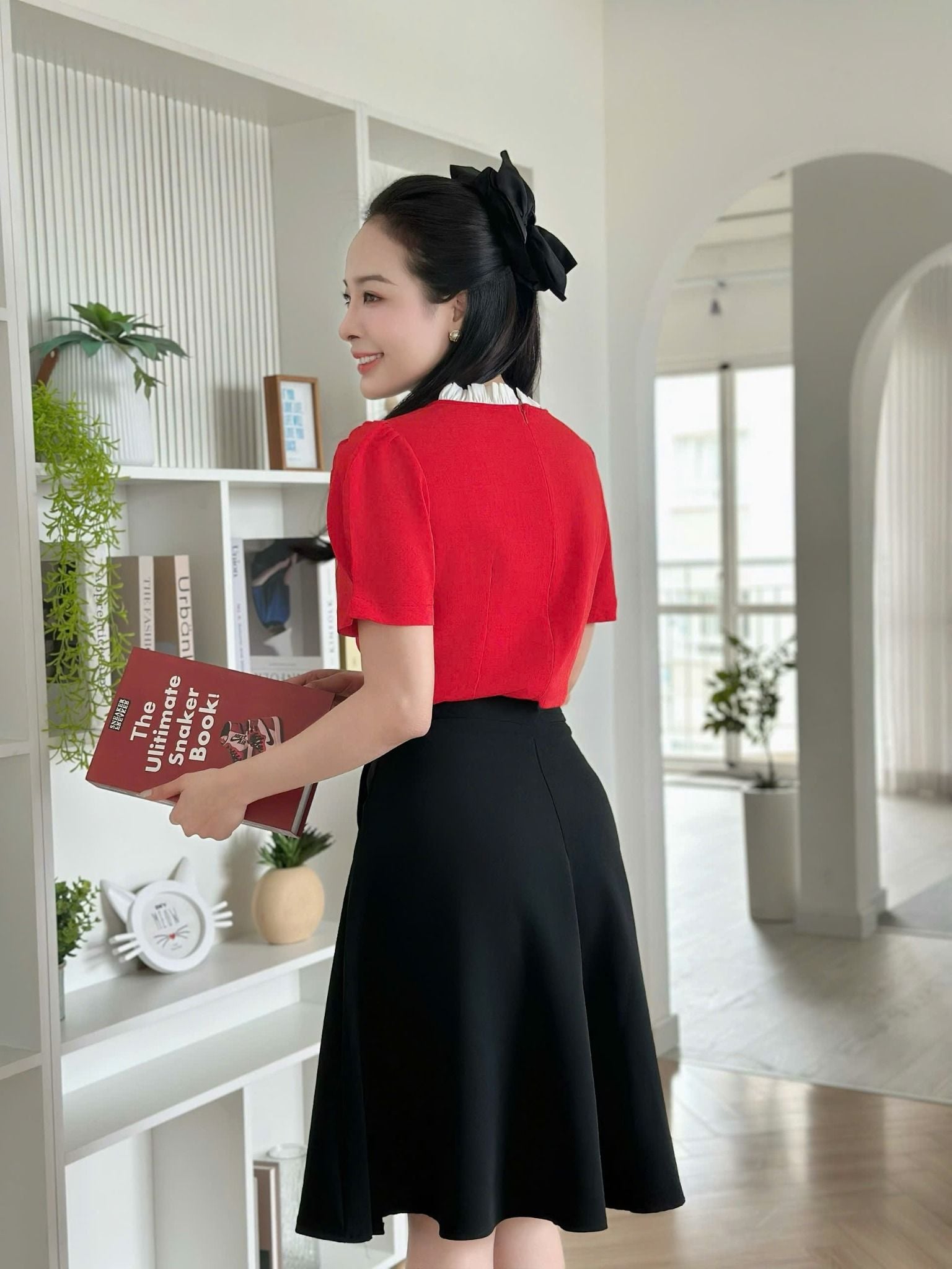 Áo kiểu công sở nữ tính form eo cổ nhúng bèo thời trang Eden - ASM254