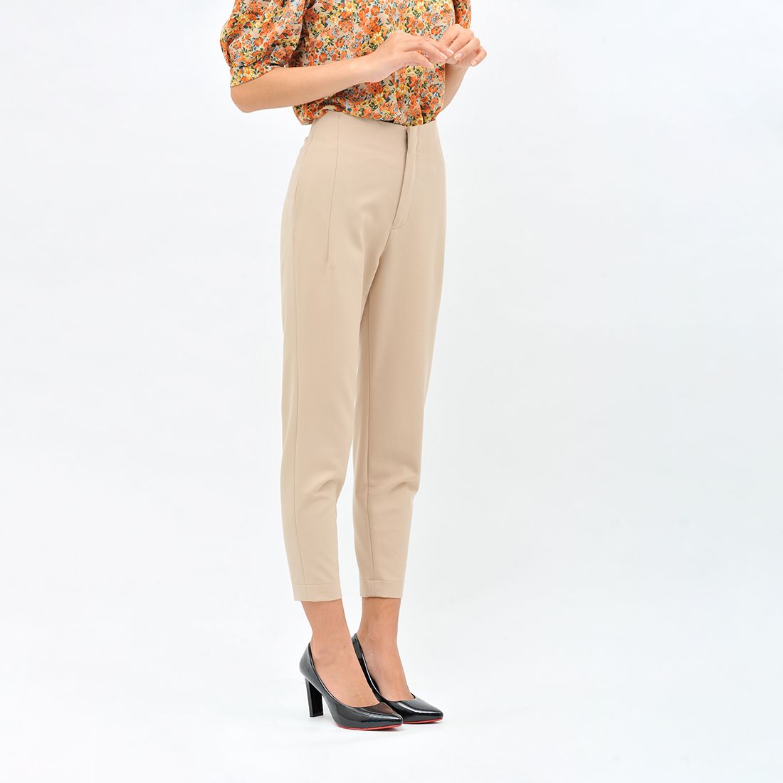 Quần tây công sở nữ baggy thời trang Eden lưng trơn - Q009