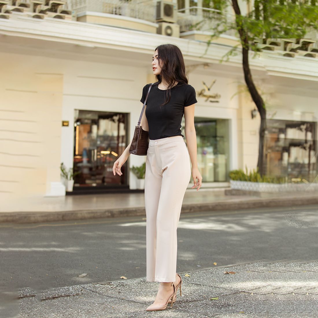 Quần tây ống loe công sở nữ thời trang Eden - Q011