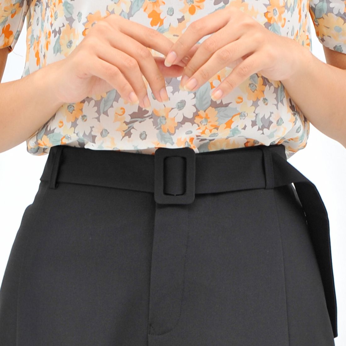 Quần tây công sở nữ baggy thời trang Eden phối thắt lưng - Q010
