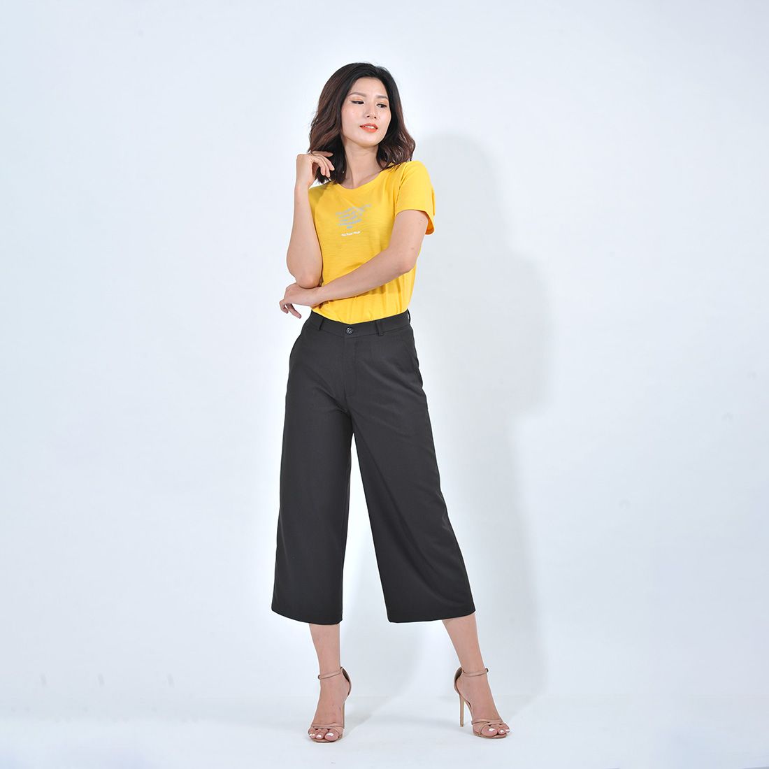 Quần tây công sở nữ ống suông lửng thời trang Eden - Q006