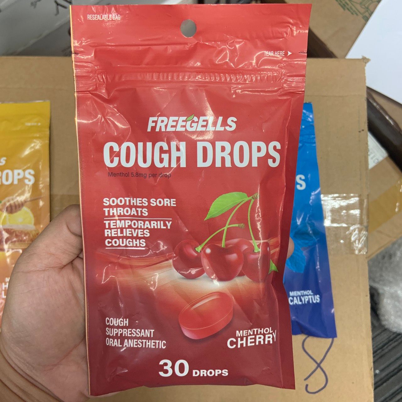 Set 2 bịch kẹo ho Freegells Cough Drops