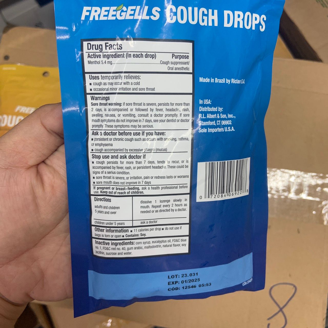 Set 2 bịch kẹo ho Freegells Cough Drops