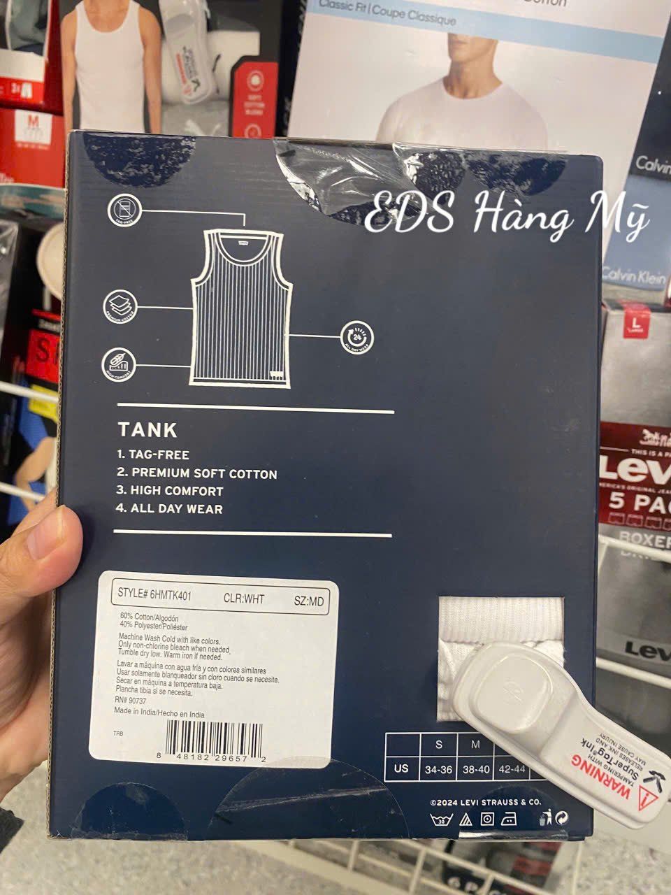 Set 4 áo thun sát nách Levi's Tank Premium Cotton