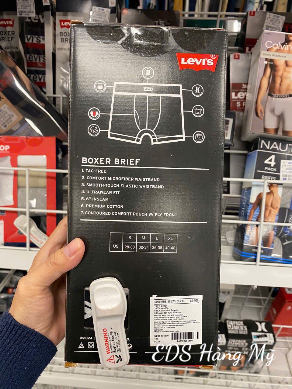 Set 5 quần lót đùi boxer nam Levi's