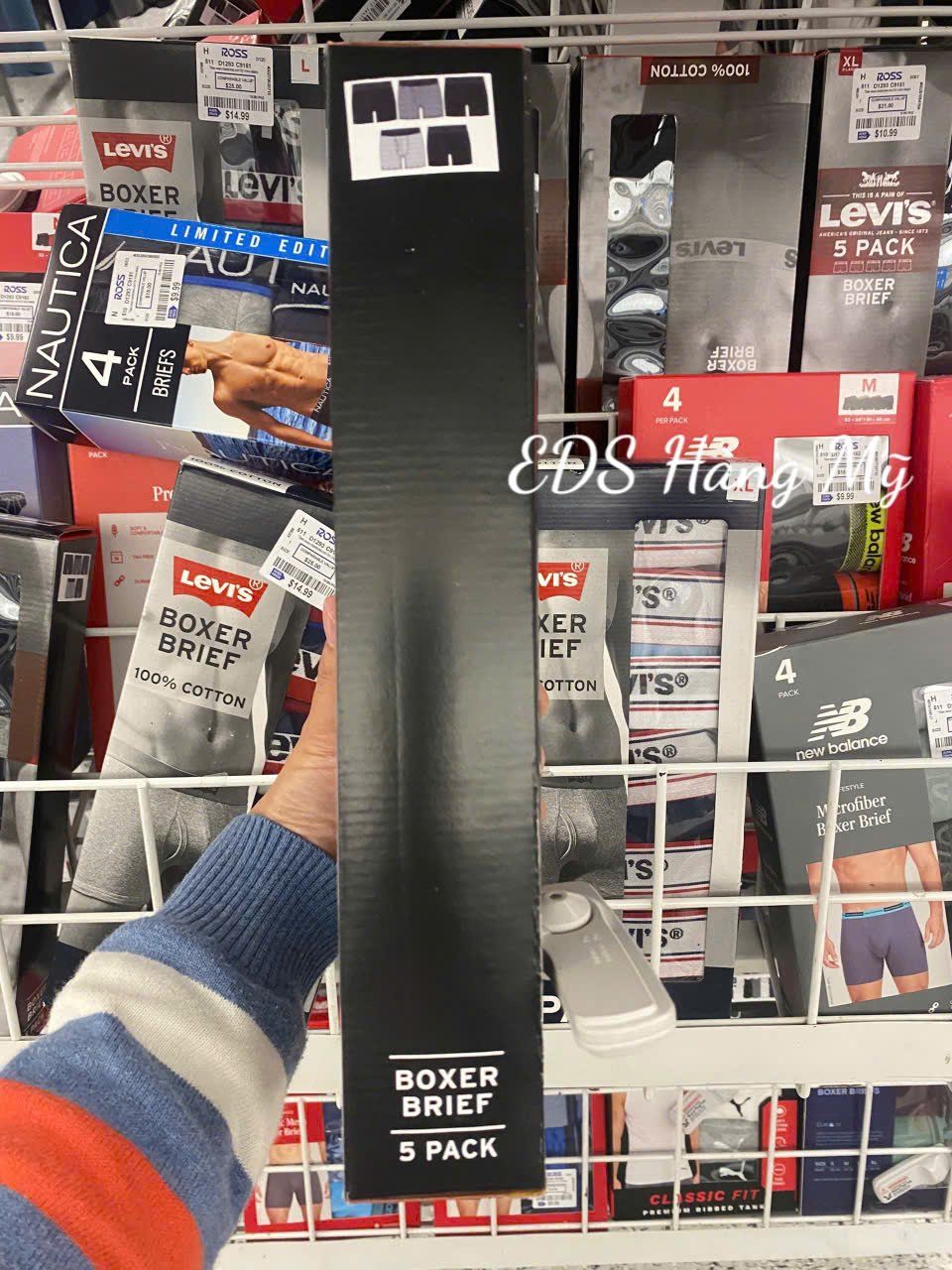 Set 5 quần lót đùi boxer nam Levi's