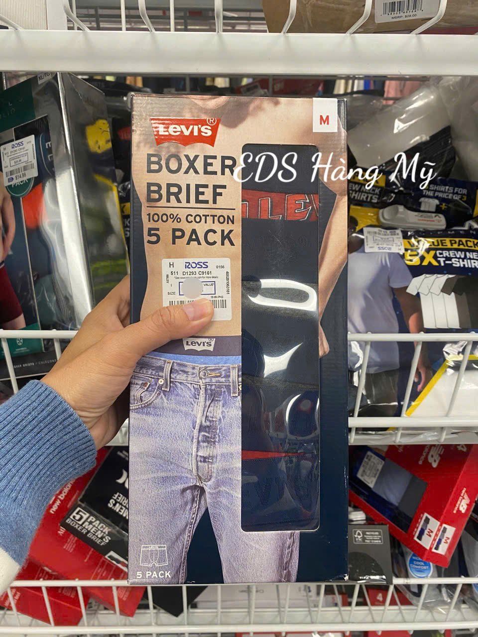 Set 5 quần lót đùi boxer nam Levi's