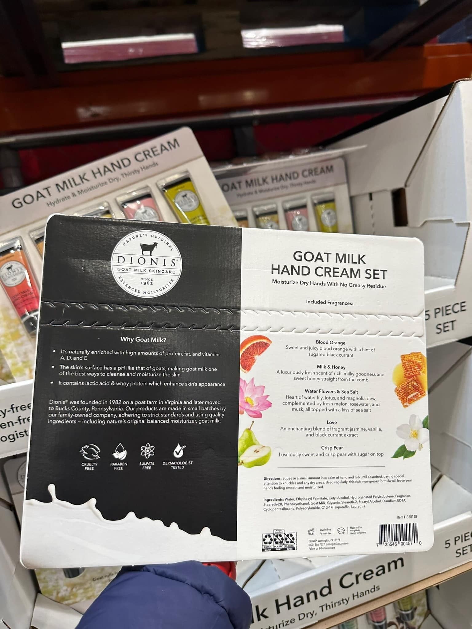 Set 5 tuýp kem dưỡng da tay sữa dê Dionis Goat Milk Hand Cream